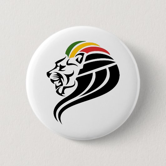 Rasta Lion Judah Ronde Button 5,7 Cm (Voorkant)