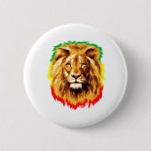 Rasta Lion Judah Ronde Button 5,7 Cm (Voorkant)