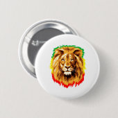 Rasta Lion Judah Ronde Button 5,7 Cm (Voorkant /achterkant)