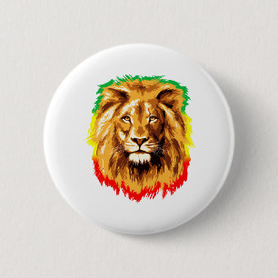 Rasta Lion Judah Ronde Button 5,7 Cm
