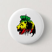 Rasta Lion Judah Ronde Button 5,7 Cm (Voorkant)