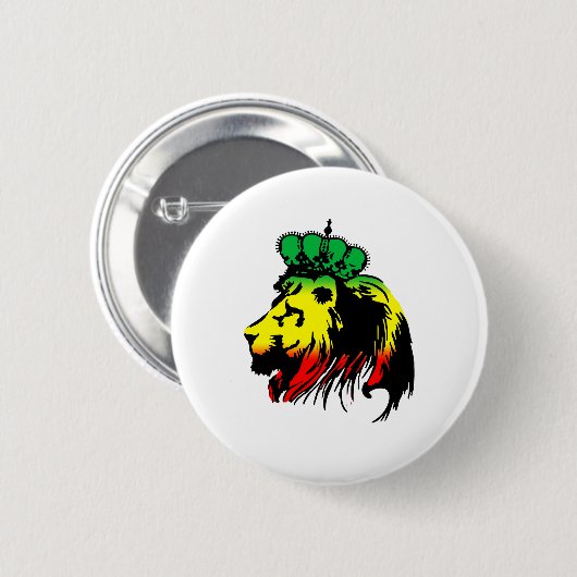 Rasta Lion Judah Ronde Button 5,7 Cm (Voorkant /achterkant)