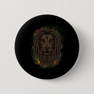 Rasta Lion met dreads - Show uw trots en uw Regga Ronde Button 5,7 Cm