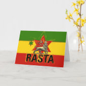 Rasta Lion of Judah Greeting Card Kaart (Gele Bloem)