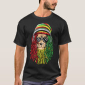 RASTA LION Rastafarian Jamaican reggae Music shirt (Voorkant)