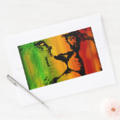 Rasta Lion Rechthoekige Sticker (Envelop)