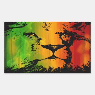 Rasta Lion Rechthoekige Sticker