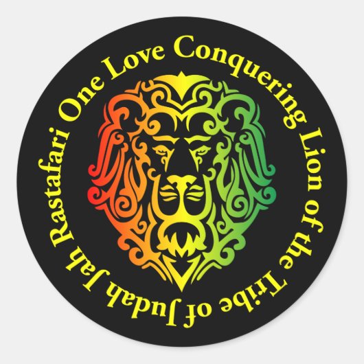 Rasta Lion Rectangle Stickers (Voorkant)