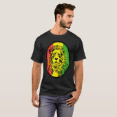 Rasta Lion Reggae Dreadlocks Profiel voor Rastafar T-shirt (Voorkant volledig)