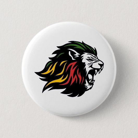 Rasta Lion Ronde Button 5,7 Cm (Voorkant)