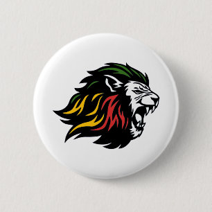 Rasta Lion Ronde Button 5,7 Cm