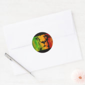Rasta Lion Ronde Sticker (Envelop)