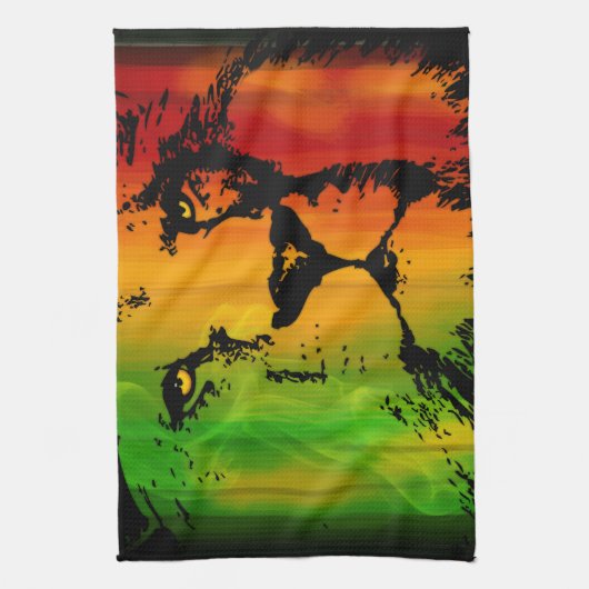 Rasta Lion Theedoek (Verticaal)