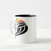 Rasta Lion Tweekleurige Koffiemok (Voorkant links)