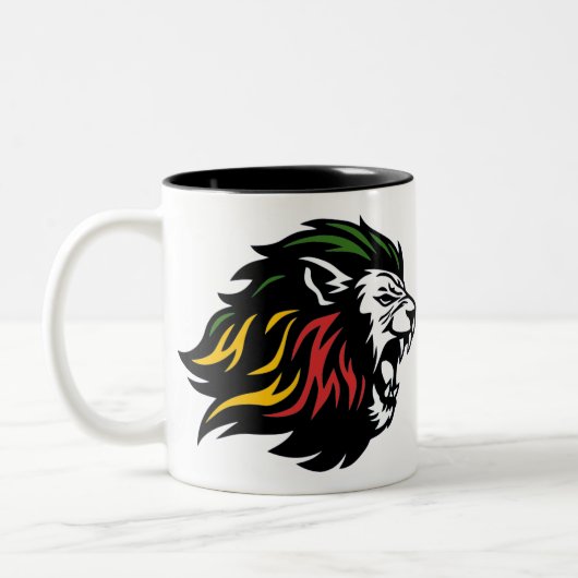 Rasta Lion Tweekleurige Koffiemok (Links)
