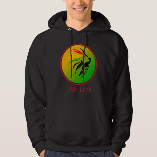 Rasta Live Up jah Live Lion Hoodie (Voorkant)
