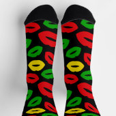 Rasta Love Lipstick Kisses Patterned Sokken (Top)