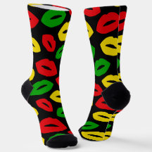 Rasta Love Lipstick Kisses Patterned
