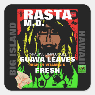 RASTA M.D. VERSE GUAVABLAJES VIERKANTE STICKER