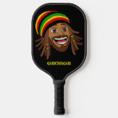 Rasta Man Jamaicaans Pickleball Paddle (Voorkant)
