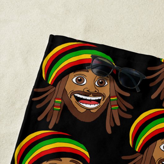Rasta Man Patroon Strandlaken (In situ)