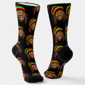 Rasta Man Reggae Patroon Sokken (Gebogen)