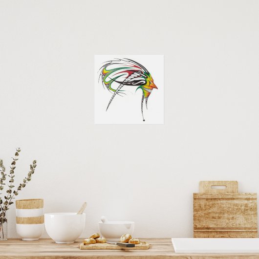 Rasta man tribal Canvas Poster (Keuken)