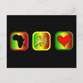 Rasta Map of Africa One Love Lion of Judah Briefkaart