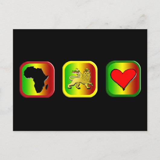 Rasta Map of Africa One Love Lion of Judah Briefkaart (Voorkant)