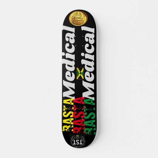 RASTA MEDICAL 7 3/4" Skateboarddek Persoonlijk Skateboard (Voorkant)