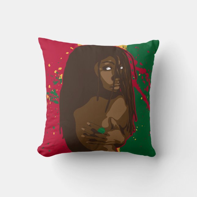 Rasta Meisje Kussen (Voorkant)