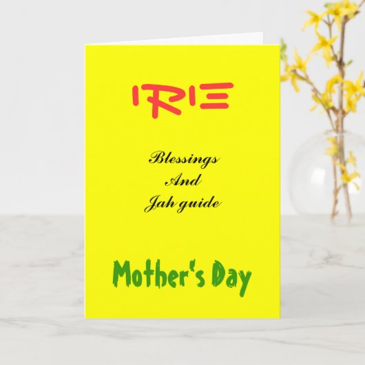Rasta moederdag Wenskaarten Kaart (Gele Bloem)