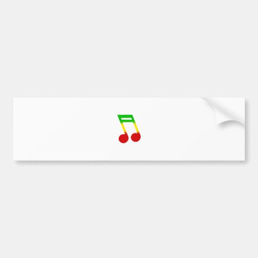 Rasta Music Note Bumpersticker (Voorkant)