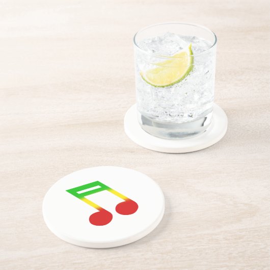Rasta Music Note Zandsteen Onderzetter (Zijkant)