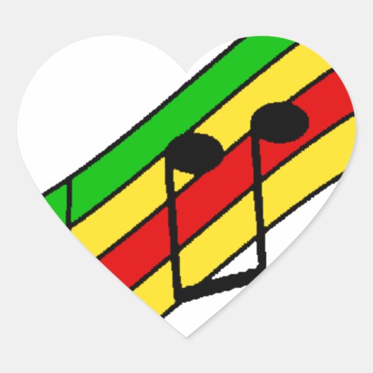 Rasta Music Personeel Hart Sticker (Voorkant)