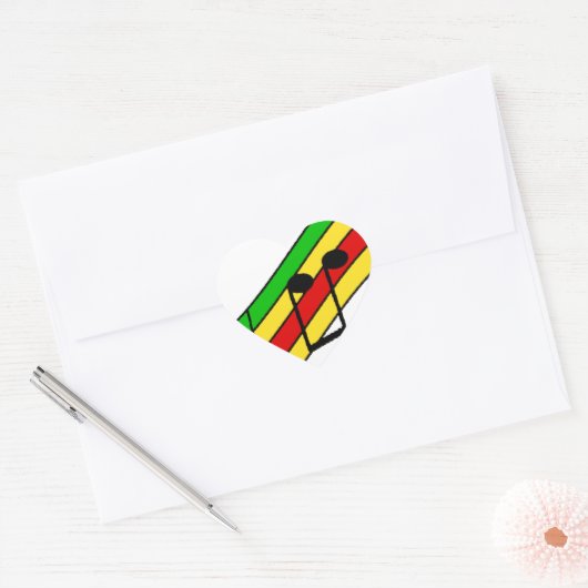 Rasta Music Personeel Hart Sticker (Envelop)