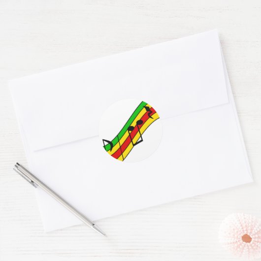 Rasta Music Personeel Ronde Sticker (Envelop)