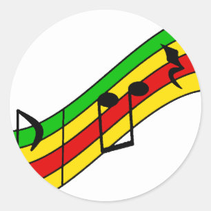 Rasta Music Personeel Ronde Sticker