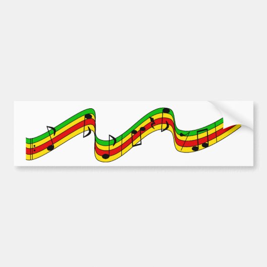 Rasta Music-staf Bumpersticker (Voorkant)
