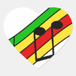 Rasta Music-staf Hart Sticker