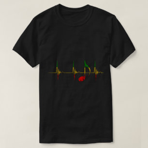 Rasta Muziek Hartslag Noot Kunst T-shirt