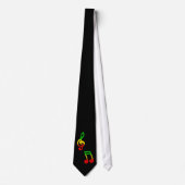 Rasta Note en Treble Clef Black Stropdas (Voorkant)