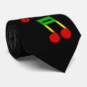 Rasta Note en Treble Clef Black Stropdas (Opgerold)