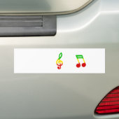 Rasta Note en Treble Clef Bumpersticker (Op auto)