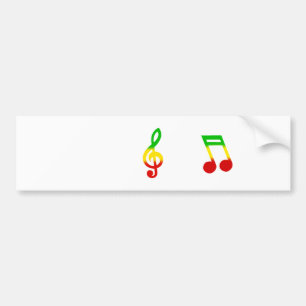 Rasta Note en Treble Clef Bumpersticker