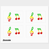 Rasta Note en Treble Clef Rechthoekige Sticker (Vel)