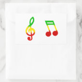 Rasta Note en Treble Clef Rechthoekige Sticker (Tas)