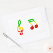 Rasta Note en Treble Clef Rechthoekige Sticker (Envelop)