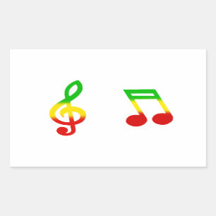 Rasta Note en Treble Clef Rechthoekige Sticker