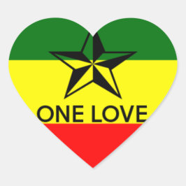 Rasta One Liefde Hart Gevormde Sticker